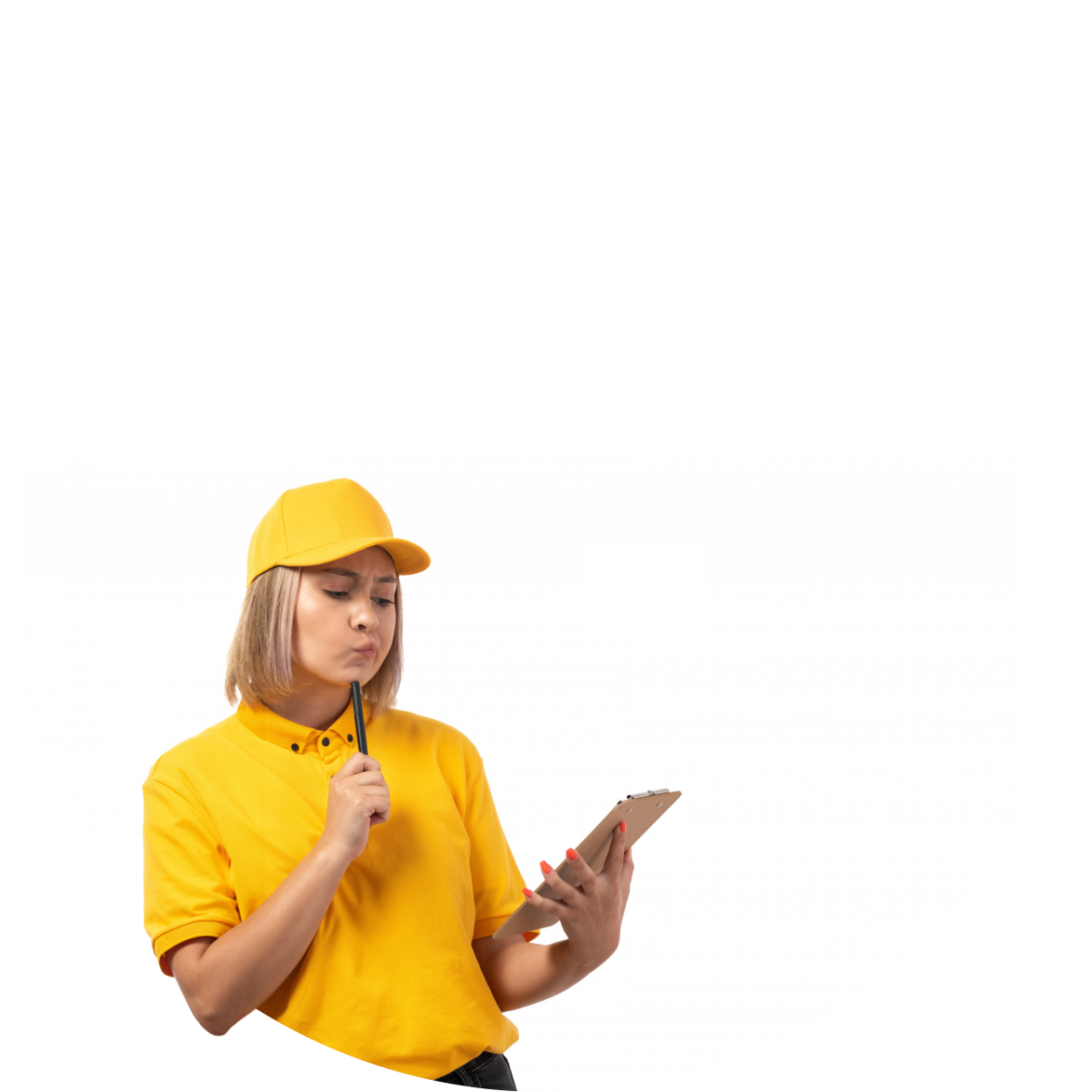 Photo of a freight forwarder in front of a wheel